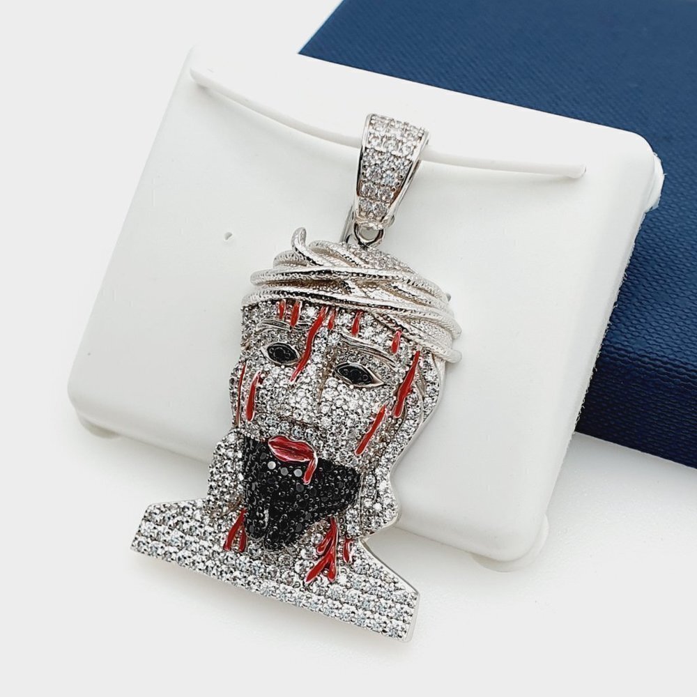 "925 Sterling Silver Plated CZ Pendant, EVBRS527 - Picture 2 of 10